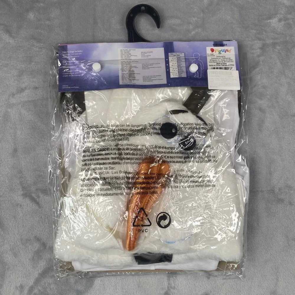 Disney Frozen Olaf Deluxe Infant Toddle Costume Disguise 1101MS01 12-18M NIP - Picture 3 of 3
